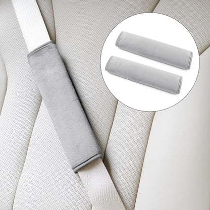 yuntop 2 PCS Car Seat Belt Pads Cover Soft Seat Belt Shoulder Pad Safety Belt Strap Shoulder Pad Comfortable Driving Compatible with Most Cars Helps Protect You Neck and Shoulder (Gray) - color: Gray