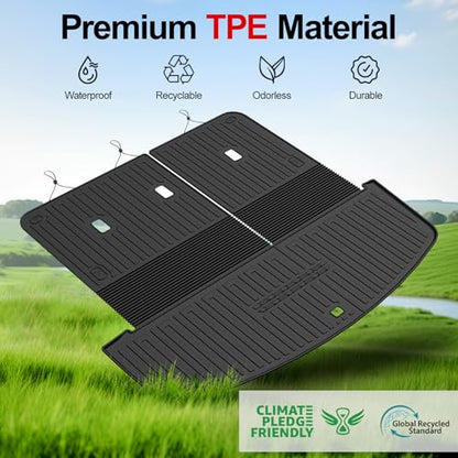 Cargo Mat for 2020-2025 Hyundai Palisade, All Weather TPE Rear Cargo Liner with Seat Back Cover for Hyundai Palisade Accessories (Include Lower Trunk Mat) - size: Fo Hyundai Palisade Cargo Mats 2020-2025