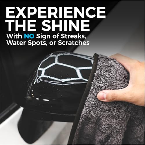 The Rag Company Gauntlet Car Drying Towel, Ultra-Absorbent 70/30 Blend Korean Microfiber, Dries Vehicles Faster Without Scratching, 900 GSM, 20x30 Inches, Ice Grey/Grey, 1-Pack - size: 20in x 30in