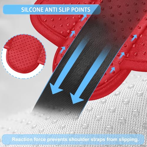 ZINZ 2-Pack Universal Shoulder Pad with Ultra Thick Cushion for Bag Luggage Bag Crossbody, Plus Long & Anti-Slip & Breathable,Red - color: Red
