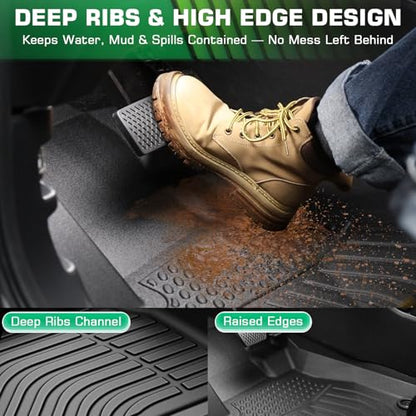 Floor Mats & Cargo Liner for Nissan Rogue 2014-2020(5-Seater Only, Not for Sport/Select/Hybrid), All Weather TPE Custom Fit Floor Liner for Nissan Rogue Anti-Slip Front & 2nd Row & Trunk Mat