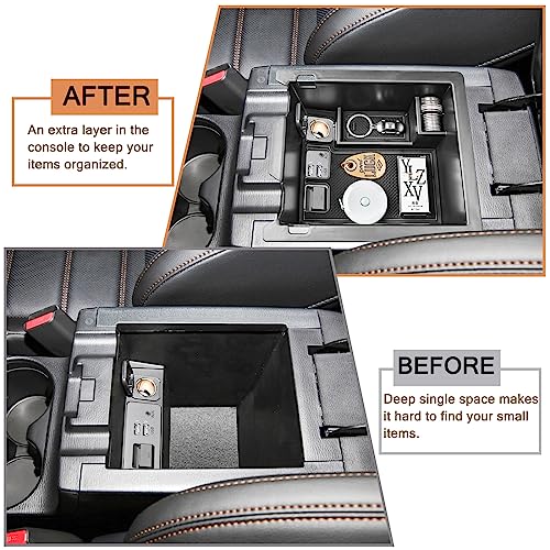 HGWEI Center Console Organizer Compatible with Mazda CX-5 2017 2018 2019 2020 2021 2022 2023 2024 2025 Accessories, Armrest Insert Tray Storage Coin Holder (Not for 2026), Black Trim
