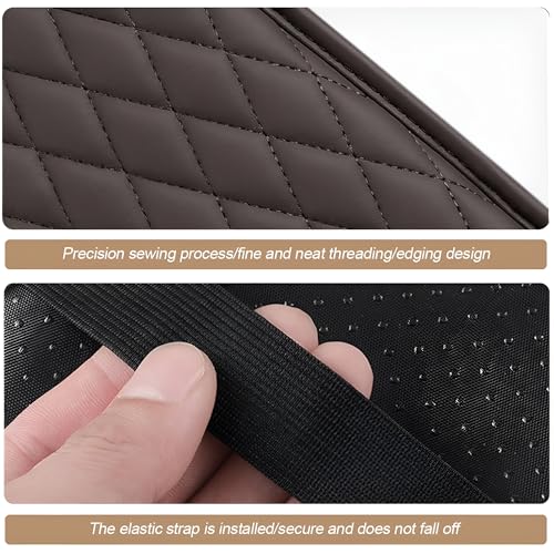 Car Center Console Cover, Leather Vehicle Armrest Seat Box Cushion Pad with Storage Bags, Waterproof Automotive Middle Console Protector, Universal for SUV RV Truck (Coffee) - color: Coffee