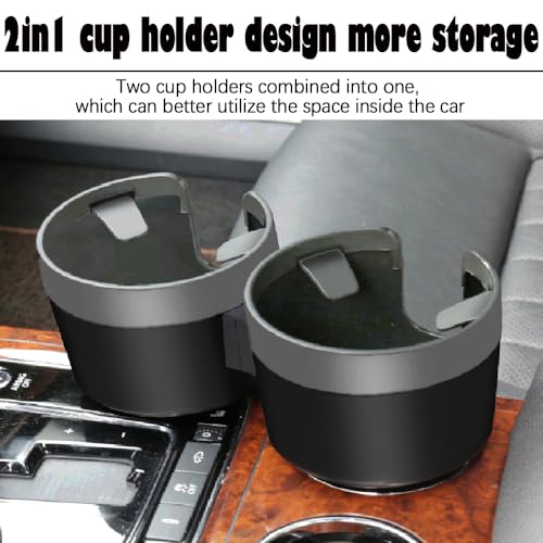 Cup Holder Expander for Car, 2 in 1 Cup Holder Phone Mount with Adjustable Base, Car Cupholder for Yeti Hydro Flasks 16-40oz Cup, 32/40 oz Large Bottles Drink Mugs,Big Cup-Large