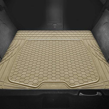 FH Group ClimaProof Universal Cargo Mat – All-Weather, Trimmable Trunk Mat (55" W x 31.5" D) – Fits Most Cars, SUVs & Trucks – Beige - color: Beige, style: CARGO MAT
