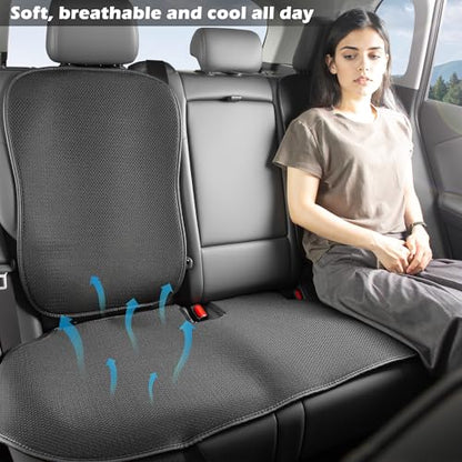 TOPABYTE Rear Seat Covers for Toyota RAV4 2019-2026 LE, XLE, XLE Premium, Limited Breathable Bottom Car Seat Cushion Four Seasons Universal Protector Pad Mat Accessories (3pcs/Black Ice Silk) - size: Rear Seat Cover 3pc