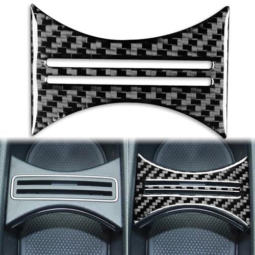 Real Carbon Fiber Center Armrest Water Cup Holder Divider Compartment Trim Panel Cover Interior Trim Sticker Cover Accessories Compatible with Benz CLA C117 2014-2018 GLA X156 2015-2019 Black - B - color: Center Armrest Water Cup Holder Divider Panel - B