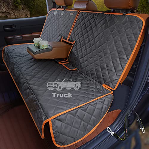 iBuddy Dog Car Seat Cover for Back Seat of Trucks Ford F150/F250/Chevrolet Silverado/GMC/Ram 1500 Waterproof Truck Back Seat Cover for Kids Without Smell Heavy Duty and Nonslip Bench Seat Protector - color: BLACK, size: Truck