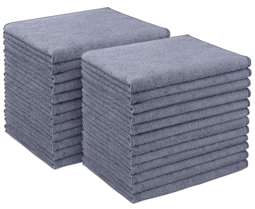 AIDEA Microfiber Cleaning Cloth 24 Pack, Microfiber Towels for Cars, Soft & Absorbent Cleaning Rags, Premium Lint Free Shop Towels for House, Kitchen, Car, 12inx16in, Grey - color: Grey, size: 12inx16in