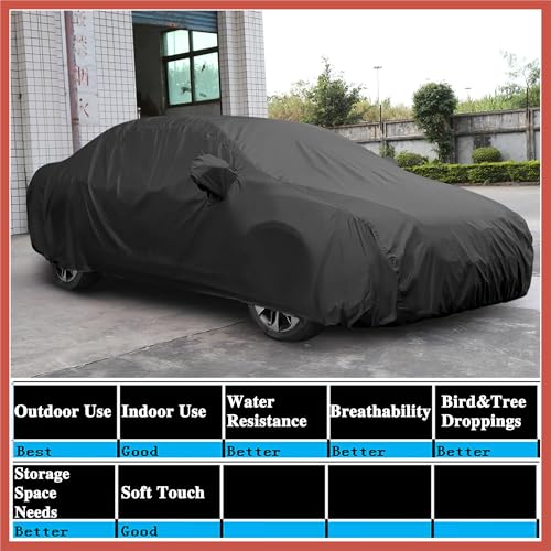ACROPIX Car Cover Waterproof All Weather for Car, Full Car Cover Rain Sun Protection Universal Fit for Sedan 178''-185'' Car Parts