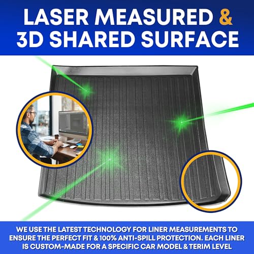 Premium Cargo Liner for Jeep Cherokee 2014-2023 - Custom Fit Car Trunk Mat - All-Season Black Cargo Mat - 3D Shaped Laser Measured Trunk Liners for Jeep Cherokee 2014-2023