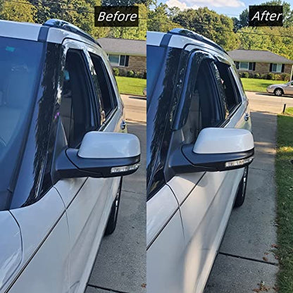 194040 Side Wind Vent Deflector, 4pcs in Channel Dark Smoke Rain Guards Set, Window Visors fit for 2007-2013 Chevy Silverado/GMC Sierra 1500,2007-2014 2500HD/3500HD with Extended Cab - size: 07-13 Double/Extend Cab（In Channel)