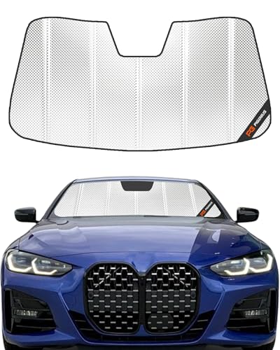 Pigenius Windshield Sun Shade for BMW 4 Series Coupe (G22) & M4 (G82) 2021-2026, Fits 430i M440i M4 Competition, Reflective Aluminum Film Front Window Sunshade - BLAZBLOCK - size: 2021-2025 4 Series Coupe