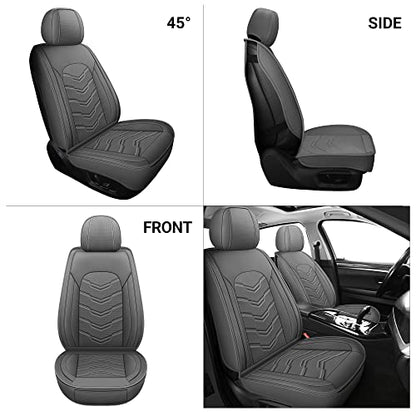 AOOG Leather Car Seat Covers Universal fit Most Sedans SUV Trucks (Front seat, Grey) - color: GREY, size: FRONT PAIR