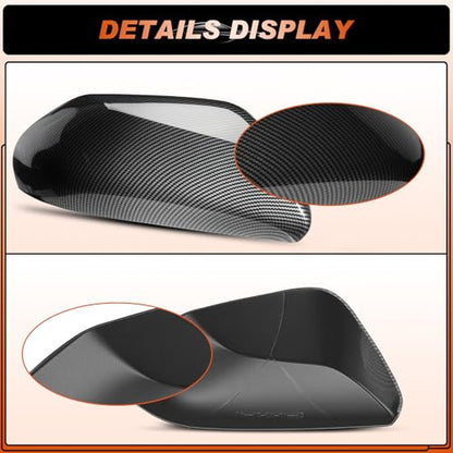 Mirror Cover Caps Compatible with Toyota Camry 2018 2019 2020 2021 2022 2023 2024 2025 Carbon Fiber Side Mirror Cap Replacement Trim-Driver & Passenger Side-2 PCS - size: Fit for Toyota Camry 2018-2025-Carbon Fiber