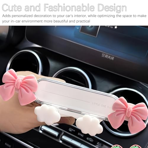 AGLOO Adorable Car Phone Holder – Pink Butterfly Bow Design,Universal Car Air Vent Phone Mount for All Smartphones,Kawaii Car Accessories for Women Girls