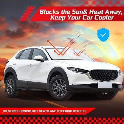 ARISMOTOR Windshield Sun Shade for Mazda CX-30 CX30 2019-2025 2026, Custom Fit Foldable Front Window Sunshade Sun Visor Protector, Block UV Rays Keep Your Car Cooler - size: for Mazda CX-30 2019-2026