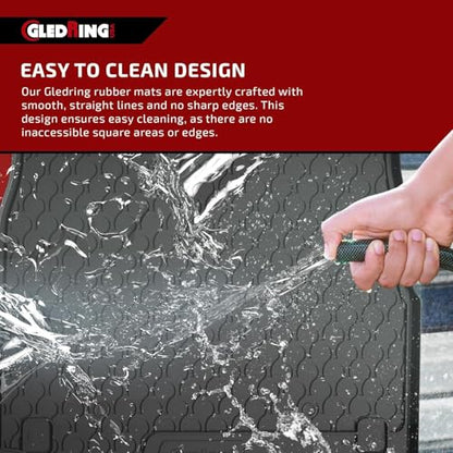 Gledring USA Custom Fit All-Weather Rubber Floor Mats Intended for BMW 5 Series 525i/528i/530i/545i/550i (E60/61) 2004-2010 - No Trimming Needed.
