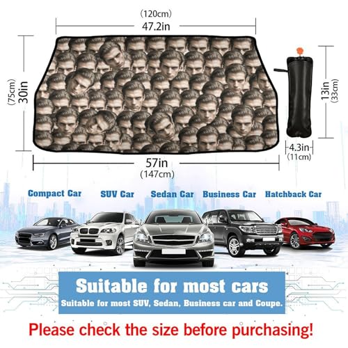 Custom Face Car Windshield Sun Shade Customized Foldable Front Window Sunshade UV Rays Protector Shield Vehicle Cover for Car Sedans SUV Trucks 57" X 30" - color: Custom Face