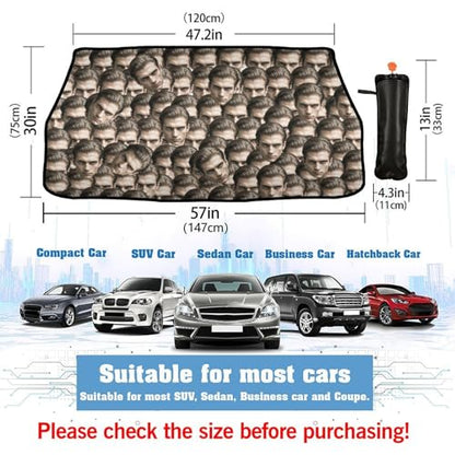 Custom Face Car Windshield Sun Shade Customized Foldable Front Window Sunshade UV Rays Protector Shield Vehicle Cover for Car Sedans SUV Trucks 57" X 30" - color: Custom Face