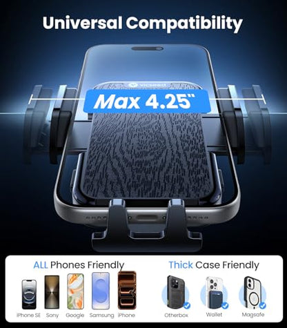 VICSEED 2026 Upgraded Car Phone Mount [98+LBS Strongest Suction] 360° Adjustable Phone Holders for Your Car Dashboard Windshield Vent, Universal for iPhone & Android Large Phones - color: Woden