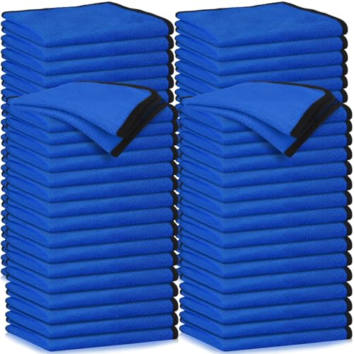 Tallew 80 Pcs Microfiber Towels:16"x16" Microfiber Drying Towels Bulk Micro Fiber Car Cleaning Cloth for Cars Drying Washing Polishing Office Windows Cleaning Household Supplies (Blue) - color: Blue