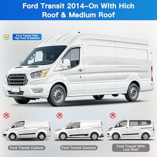 2Pcs Window Vent Visors, Outside-Mount Window Deflectors, Rain Guards for Ford Transit 2014-2025 - size: 2014-2025 Ford Transit