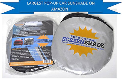 Windshield Sun Shade - Jumbo XL (70 x 35 inches) Car Window Shade - Easy to Use Folding Shade Nylon UV Protector - Keeps Car Cool - Pop-Up Style - Great Fit for Vans, SUVs and Trucks