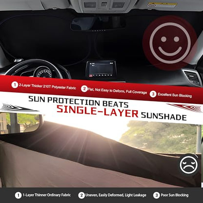 Windshield Sun Shade for 2013-2018 Hyun-dai Santa Fe Foldable Sun Sunshade for Car Front Window Blocks UV Rays and Heat Automotive Interior Protector Custom Fit Accessories - size: For 2013-2018 Hyun-dai Santa Fe