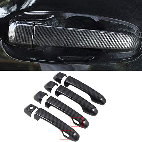 ITrims Door Handle Cover Trim for Toyota 4Runner 4WD N280 2010-2024 2018 2019 2020 Car Styling Accessories Exterior Door Handles Black 8PCS ABS (with Smart Key Holes Carbon Fiber) - size: with Smart Key Holes Carbon Fiber