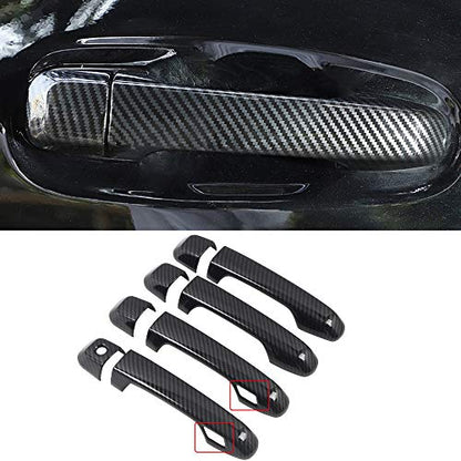 ITrims Door Handle Cover Trim for Toyota 4Runner 4WD N280 2010-2024 2018 2019 2020 Car Styling Accessories Exterior Door Handles Black 8PCS ABS (with Smart Key Holes Carbon Fiber) - size: with Smart Key Holes Carbon Fiber