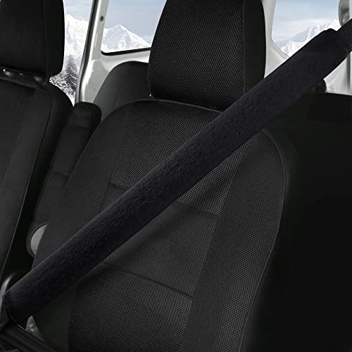 LACDL Extra Long Seatbelt Cover Super Soft Furry for Adults Kids Women & Men, Thick Plush Full Car Seat Belt Strap Cushion, Fluffy Shoulder Pad Protector, Auto Interior Accessories, 1pc, Black, 39.5in - color: Black, size: 39.5in - 1pc