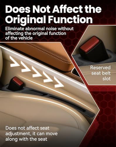 Seat Gap - 2PCS Dual Slot Car Seat Gap Organizer, Car Seat Gap Fillers with Seat Belt Holes, Fit Car Suv Truck, Stopping Phone Key from Falling (Beige) - color: Beige