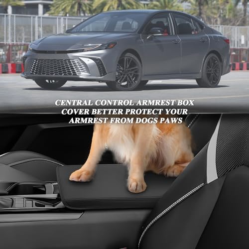 BIBIBO for 2025 2026 Toyota Camry Center Console Armrest Cover 2025 2026 Toyota Camry Arm Rest Cover 2025 Toyota Camry Accessories 2025 Camry Armrest - color: Black-for 2025+Camry
