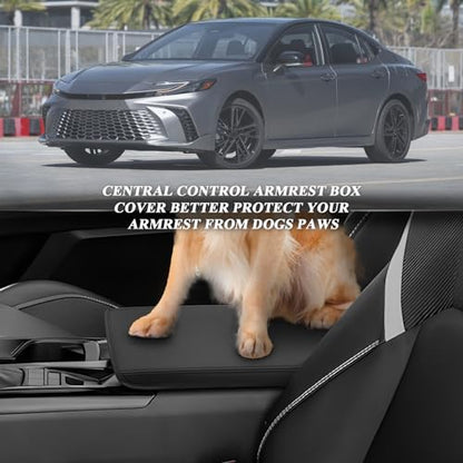 BIBIBO for 2025 2026 Toyota Camry Center Console Armrest Cover 2025 2026 Toyota Camry Arm Rest Cover 2025 Toyota Camry Accessories 2025 Camry Armrest - color: Black-for 2025+Camry