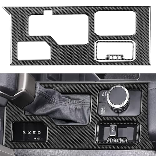 NVCNX Real Premium Carbon Fiber for Toyota Tundra 2022-2026 / Sequoia 2023-2026 2024 2025 Car Center Console Gear Shift Panel Cover Interior Trim Accessories Overlay Sticker 2PCs for Four Wheel Drive - color: Center Console Gear Shift Panel Trim - for Fwd