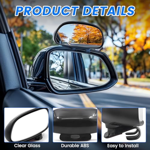 Blind Spot Mirror Adjustable 360 Degree Car Side Mirror, HD Glass Rear View Mirror Exterior Accessories for Car SUV Frame Thickness Less than 5MM (2 x Style 7) - style: 2 x Style 7