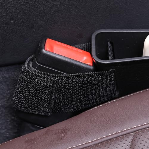 Car Seat Gap Filler, Multifunctional Seat Side Gap Filler with Cup Holder & Organizer, Gap Stopper Universal Fit Car SUV Truck Fill The Gap Between Seat & Console Set of 2 (Black) - color: Black