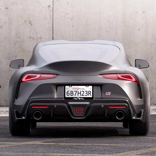 Mountains License Plate Frame Mountain License Plate Holder Personalise Stainless Steel Funny Design Compatible with Standard License Plate Frames for USA and Canada 6 X 12 Inch 2 Holes with Screws - color: Mountains