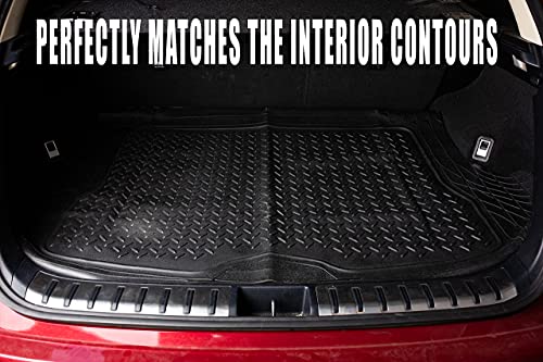 Zento Deals Heavy Duty Cargo Floor Mat – Odorless All Weather Trunk Protection - Trimmable Trunk Liner to Fit Most Vehicles Car Truck Van SUV - Premium Quality Black Rubber Trunk Mat – 44’’ x 54.3’’