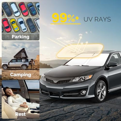 Car Windshield Sun Shade Compatible with 2012 2013 2014 2015 2016 2017 Toyota Camry Accessories Foldable Front Window Sunshade Custom Windshield Cover Sun Visor - size: For 2012-2017 Toyota Camry