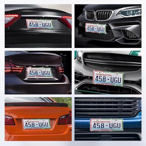 SHARE&CARE Bling License Plate Frame, Crystal License Plate Cover, Car License Plate Holder with Rhinestone Screw Set, Women Gift for Mom, Wife, Her - 1 Pack (Green+Red) - color: Green+Red