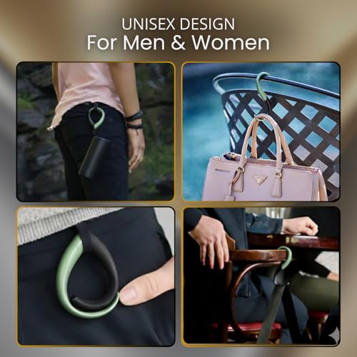 EMBRACE Purse Hook Hanger – Lightweight, Durable Teardrop S Hooks | Bag Clip Holds 22 lb Bags, Backpacks, Totes | Purse Charms for Women, Men Onyx & Mint - color: onyx/mint