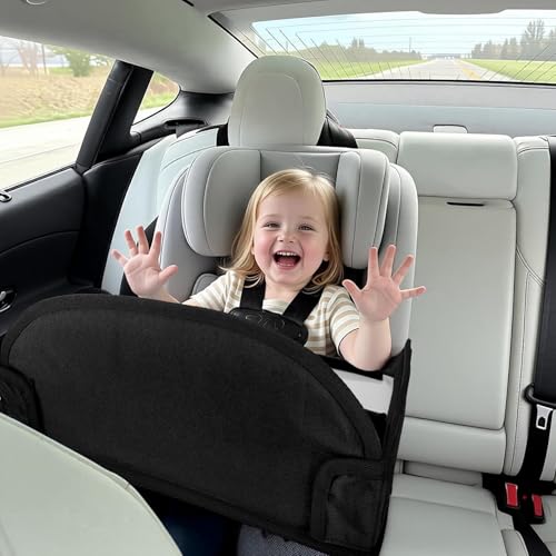 Kids Travel Tray for Car Seat, Toddler Road Trip Essentials With Drawing Kit, Travel Activities Must Haves (Black) - color: Black
