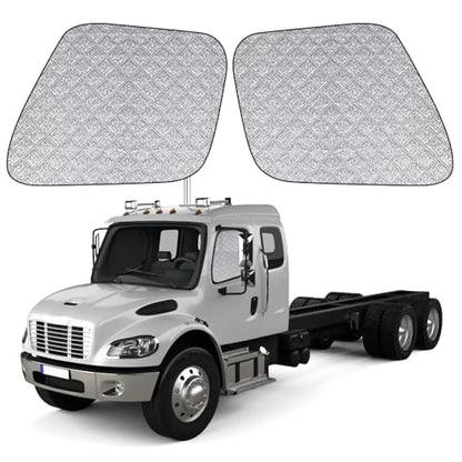 Side Window Sun Shade for Freightliner Business Class M2 S22002-2026, Custom Fit 210T Reflective Sunshade for Semi Truck, 6-Layer Heat Insulation Privacy Protector, Block 99% UV Rays, 2PCS - size: Freightliner Business Class M2 S2 2002-2026