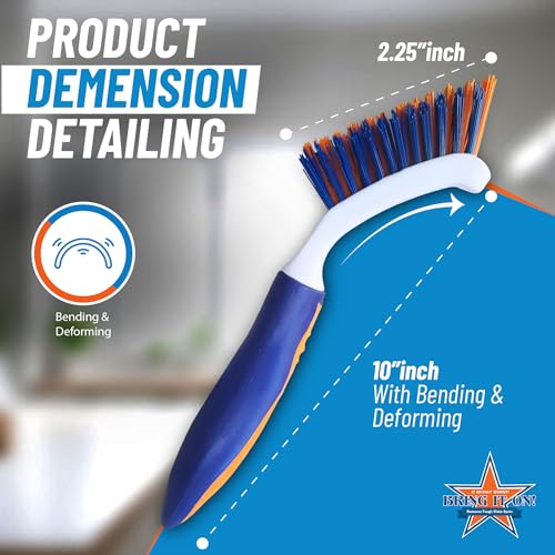 Bring It On Grout Cleaning Brush 6-Pack– Crevice Cleaning Brush with Stiff Nylon Bristles – 8-inch Heavy-Duty Grout and Tile Cleaner Brush – Scrubbing Brush for Corners, Bathroom, and Kitchen - style: 6-Pack
