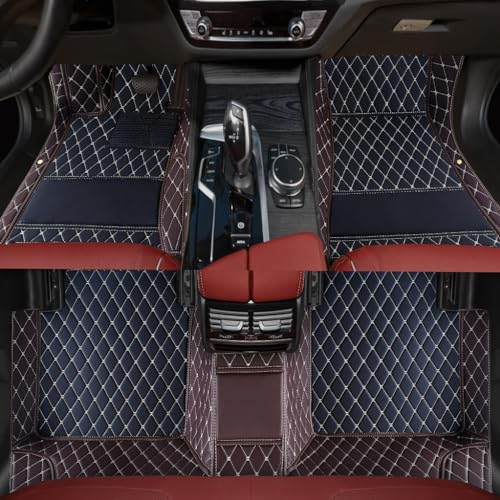 Custom Personalized Floor Mats for Cars，Luxury Full Coverage All Weather Car Floor Mats，Anti-Slip Leather Car Mat Set ，Custom Floor Mats for 99% of Cars, Trucks & SUVs (3D Brown and Black) - color: 3D brown and black