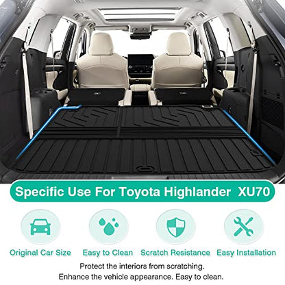 Powerty Trunk Mat for 2020-2023 2024 2025 2026 Toyota Highlander Accessories Cargo Mats Backrest Mat TPE All Weather Cargo Liner Heavy-Duty Trunk Liners(Fits 5-Seats and 7-Seats Models) - size: Cargo Mat｜For｜20-26｜Toyota Highlander