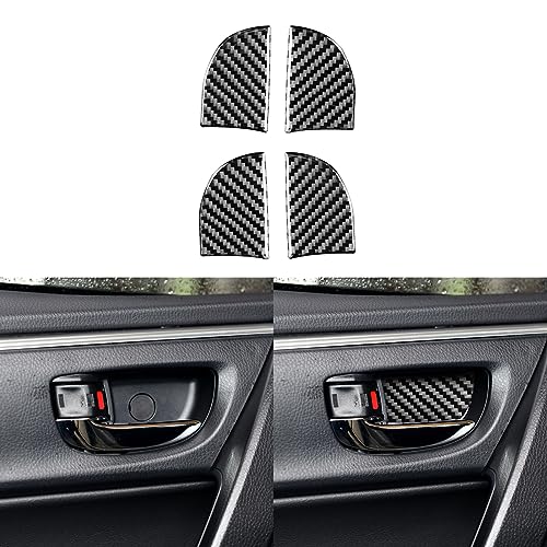 Real Premium Carbon Fiber Car Inner Door Panel Door Bowl Anti-Collision Cover Decoration Trim Compatible with Toyota Corolla 2014 2015 2016 2017 2018 Auto Interior Accessories Black 4pcs - color: Inner Door Bowl