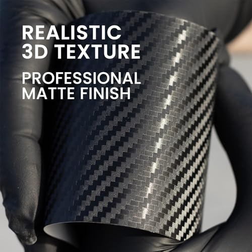 RockRose 3D Matte 3D Black Carbon Fiber Vinyl Wrap, Anti-Wrinkle, Air Release Automotive Bubble Wrap, Self Adhesive Car Vinyl Sticker DIY Decals 3FT x 5FT - color: 3D Black, size: 3FT x 5FT